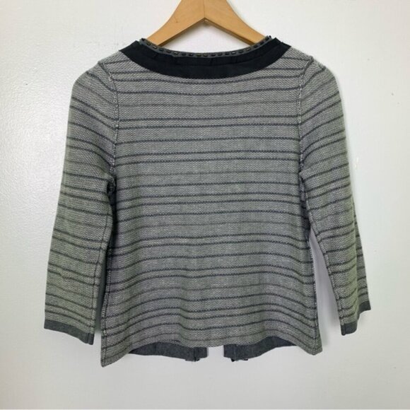 Banana Republic Gray Ruffle Cotton Wool Cardigan - Picture 4 of 8